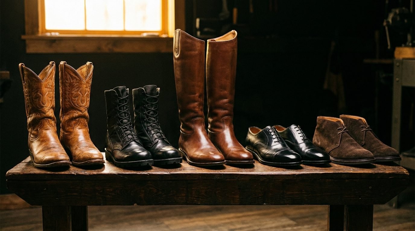 Happy customers holding their shined boots